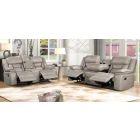Fedra 3 + 2 Grey Fabric Maunal Recliner Sofas With Drinks Holders