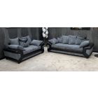 Dino Fabric 3 + 2 Seater Monty Metropolis Black and Grey