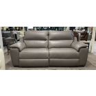 Garbo Electric 3 Seater Recliner And 2 Seater Static Grey Aniline Leather Newtrend, Available for delivery in 8 weeks