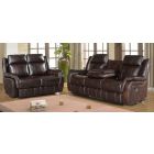 Hampton Leathaire Brown 3 + 2 Seater Manual Recliner Sofa Set With Drinks Holders