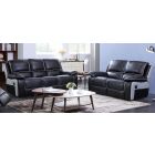 Holden Recliner Leathaire Sofa Set 3 + 2 Seater Black And Grey