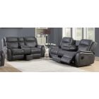 Phoenix 3 + 2 Grey Fabric Electric Recliners With Bluetooth speakers And Wireless Charger And USBC and USBC Fast Charge And Hot Cold Cup Holders And Storage