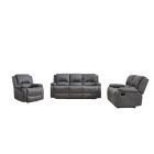 Vivo Grey Fabric 3 + 2 + 1 Sofa Set Manual Recliner 