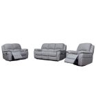 Serena 3 + 2 + 1 Leather Manual Recliners Pearl Grey Also Available In Sky Blue And Black