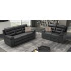 Amalfi Black Leather 3 + 2 Sofa Set 