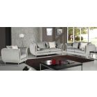 Troy Grey Fabric 3 + 2 + 1 Sofa Set Plush Velvet With Chrome Legs