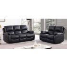 Valencia Black Leathaire 3 + 2 Manual Recliners Sofa Set