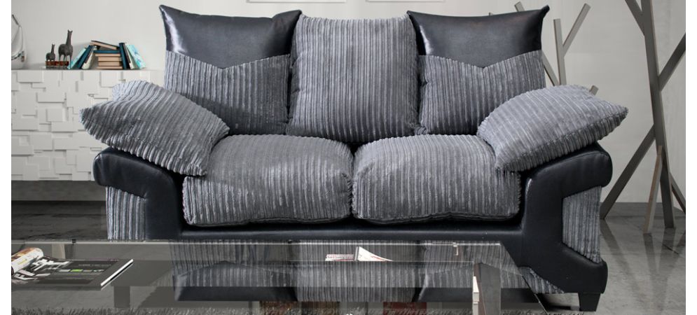 Black fabric shop 2 seater sofa