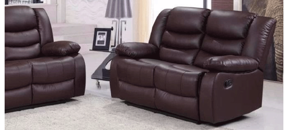 Roman Brown Recliner Leather Sofa 2, Sofa Brown Leather Recliner