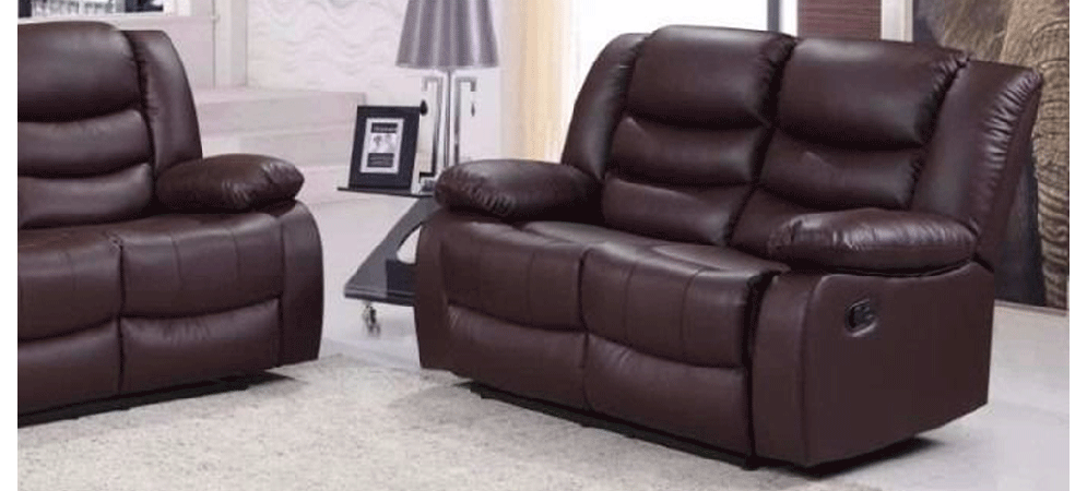 Roman Brown Recliner Leather Sofa 2