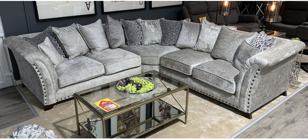 Grey studded new arrivals sectional
