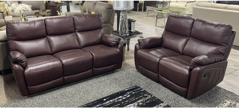 Leather Manual Recliner Sofa Set, 3 Seater Recliner Leather Sofa Costco