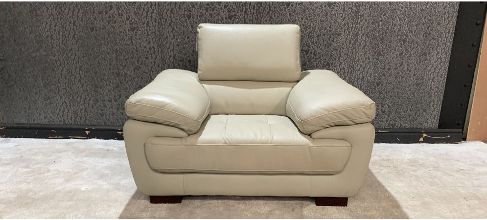 Valencia Cream Leather Armchair With, Balencia Leather Sofa