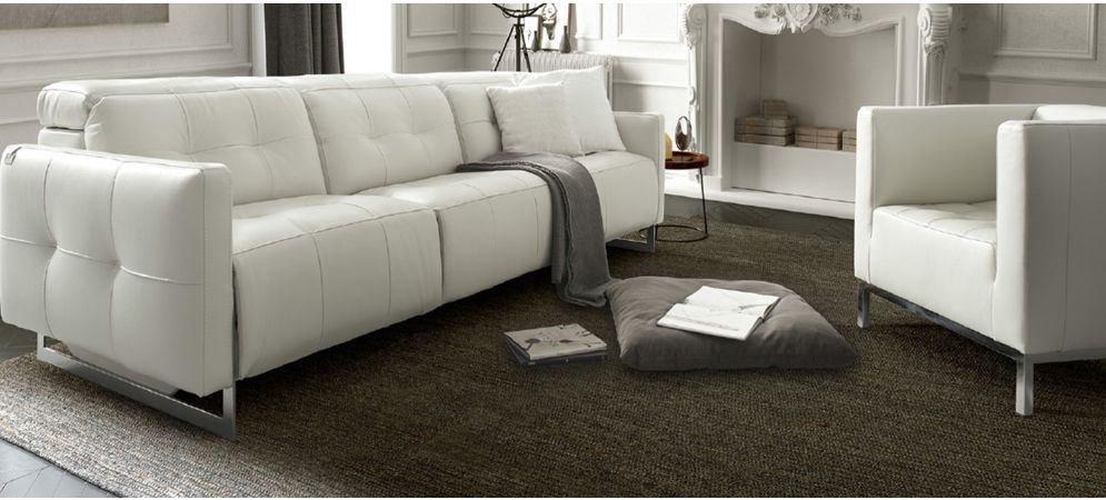 Duke White Leather 3 1 Sofa Set With Chrome Legs Newtrend Available In A Range Of Leathers And Colours 10 Yr Frame 10 Yr Pocket Sprung 5 Yr Foam