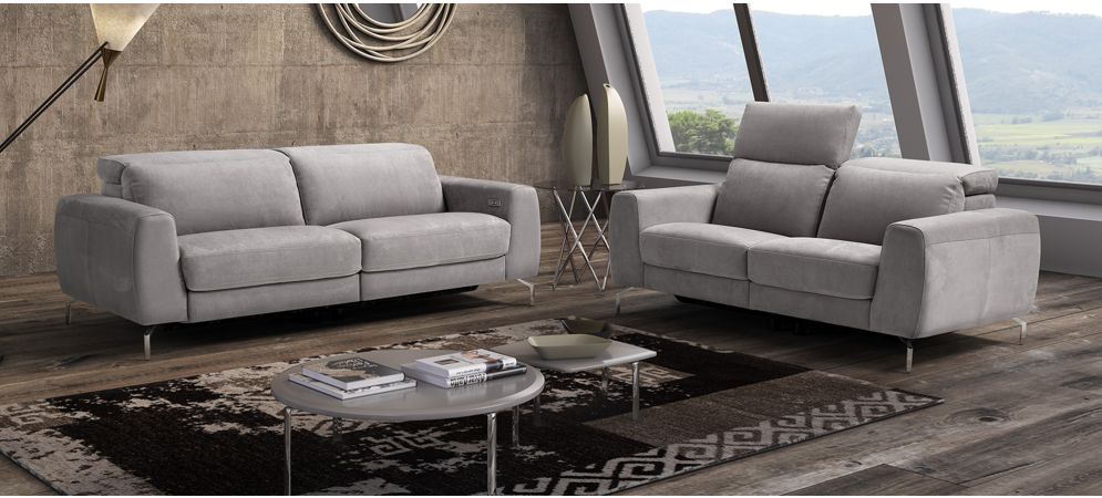 Suede sectional shop couch with recliner