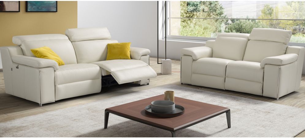 White leather sofa sales with chrome legs