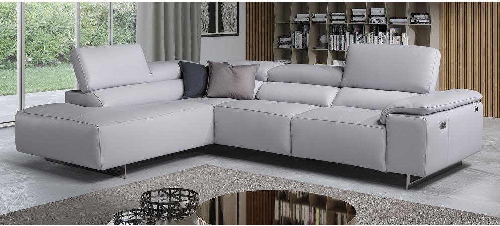 Blossom Grey Lhf Leather Corner Sofa