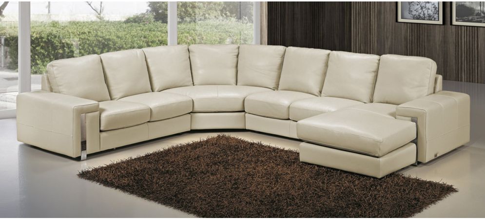 Beige leather sale furniture