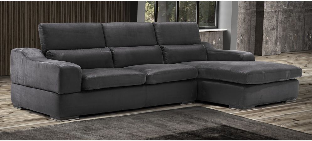 Black suede discount corner sofa
