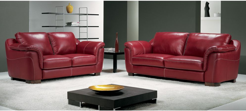 2 Sofa Set With Wooden Legs Newtrend, Red Leather Couch And Chair Set