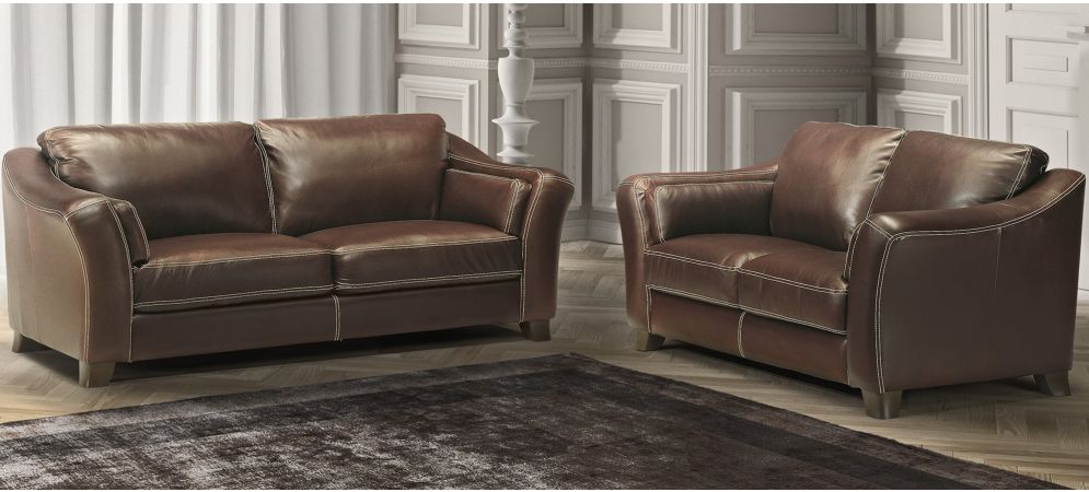 Light brown leather sofa and outlet loveseat