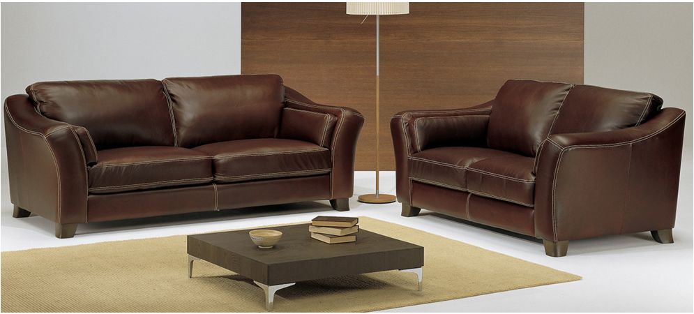 Piccadilly Dark Brown Leather 3 2, Dark Brown Leather Sofa Set