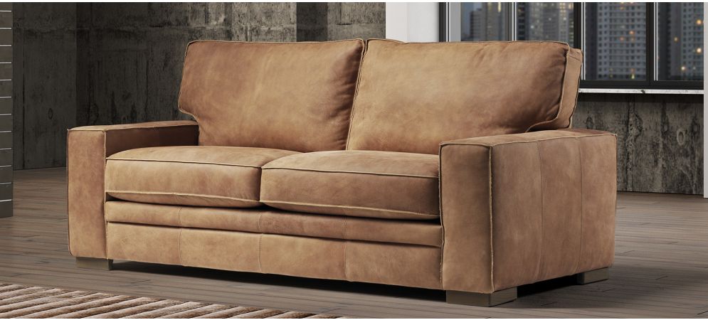 Regency Brown Fabric 3 2 Sofa Set, Regency Leather Sofa