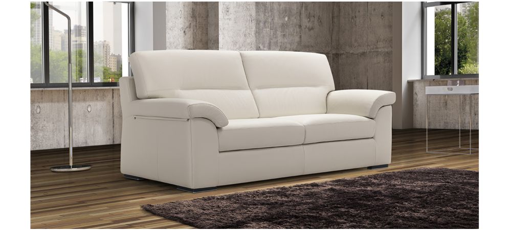 Zafferano White Leather 3 2 Sofa Set With Wooden Legs Newtrend