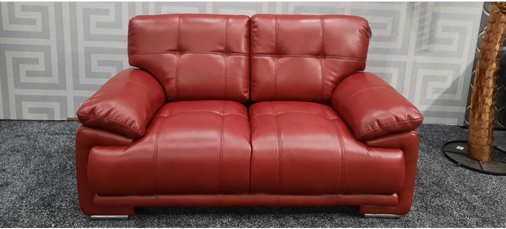 Prezzo Red Leathaire 2 Sofa Set, Austin Leather Sofa Set