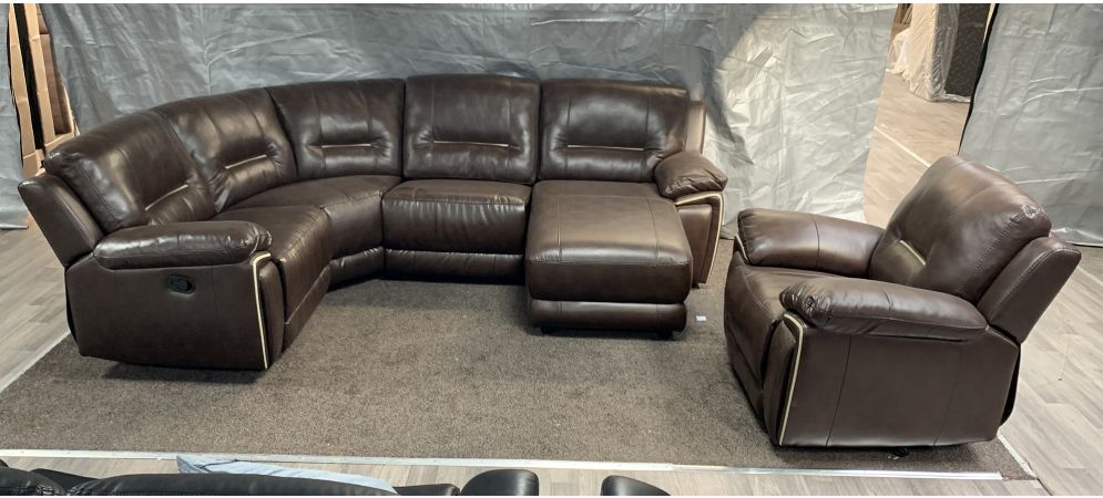 Henry Brown Rhf Leathaire Manual, Leather Electric Recliner Chaise Corner Sofa