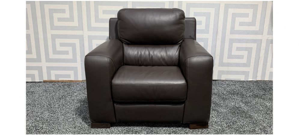 Lucca Dark Brown Leather Armchair, Dark Brown Leather Electric Reclining Chair