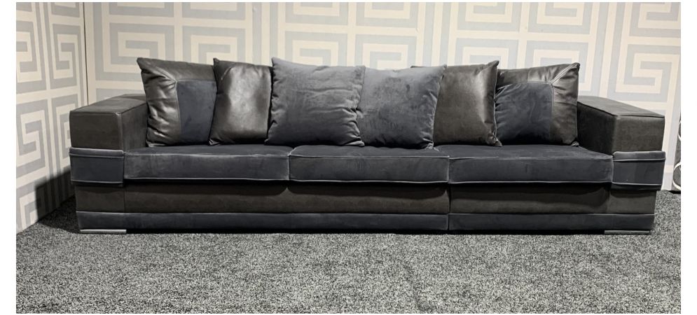 Seater Large Plush Velvet, Plush Leather Sofa