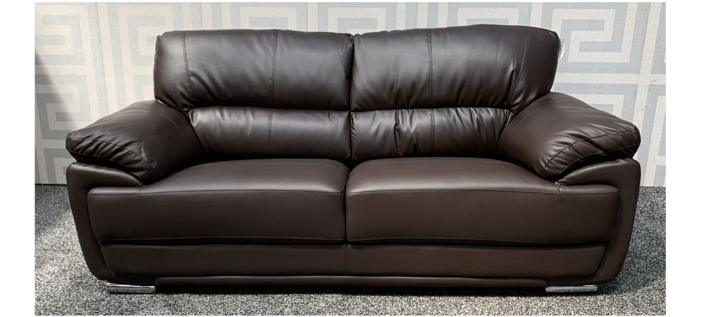 Carlton Mocha Bonded Leather Large Sofa, Carlton Leather Sofa