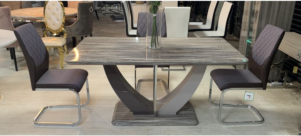 High gloss dining table and 6 chairs outlet