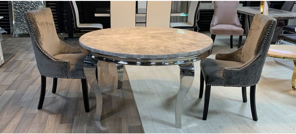 Marble And Chrome Dining Table, Wood And Chrome Round Dining Table