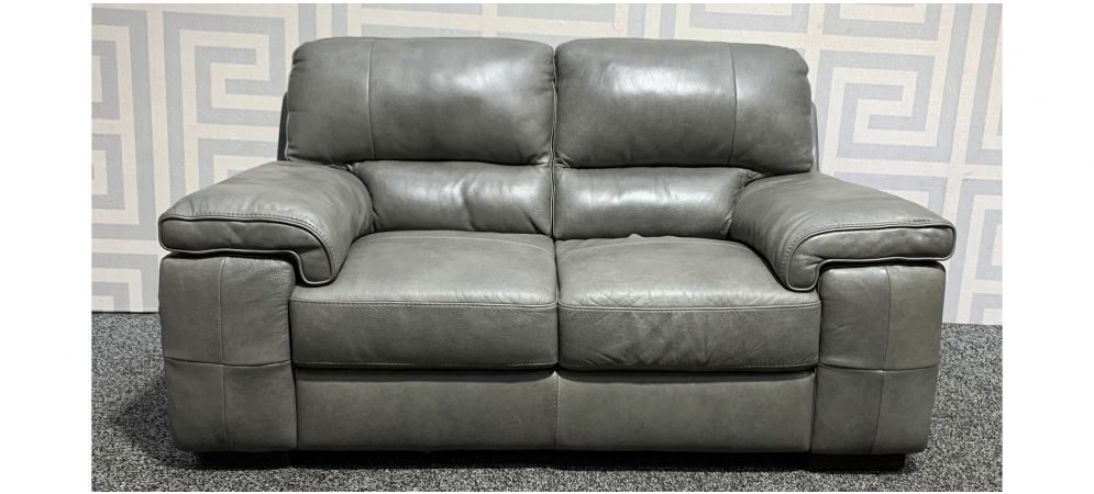 Majori Grey Regular Leather Sofa Sisi, Aniline Leather Chair