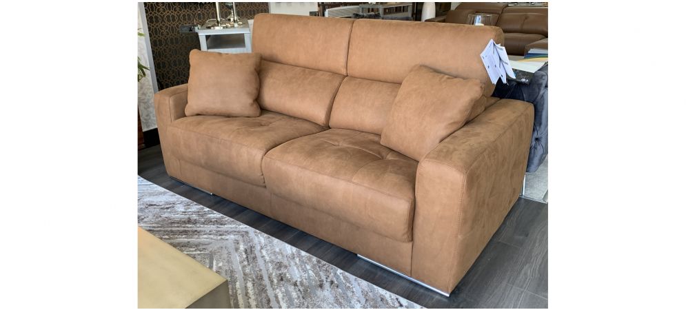 Ainhoa Saddle Brown Large Fabric Sofa