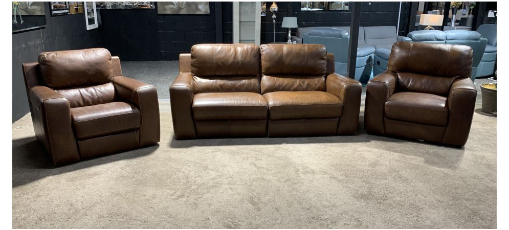 Brown leather sofa with white stitching deals
