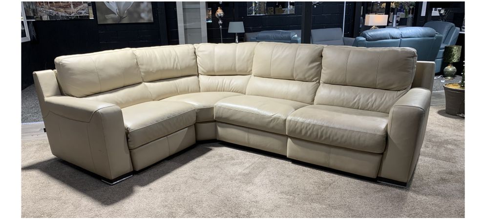 Cream leather new arrivals sectional recliner