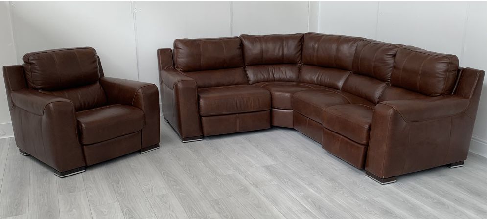 Lucca Brown Double Electric Corner Electric Recliner Sisi Italia
