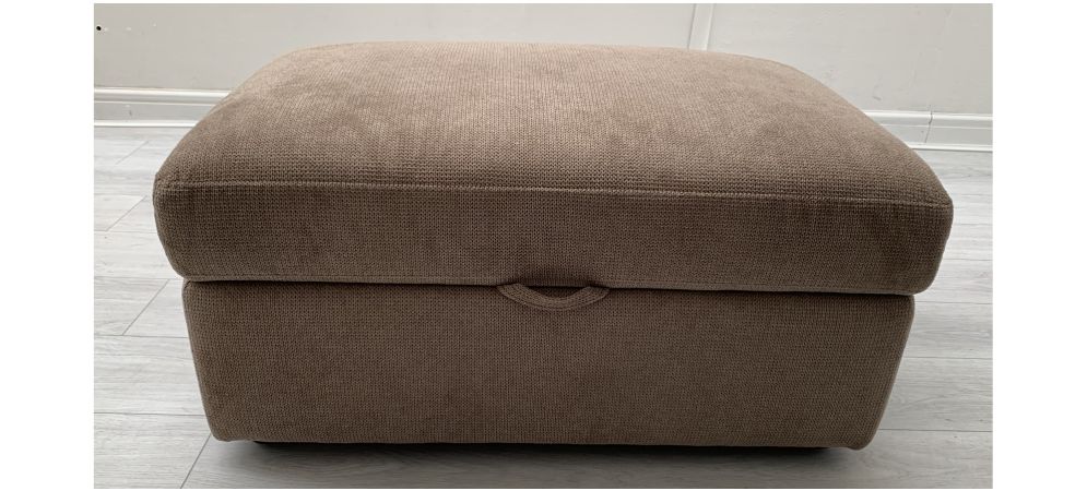Sisi Italia Brown Fabric Storage Footstool Ex Display Showroom