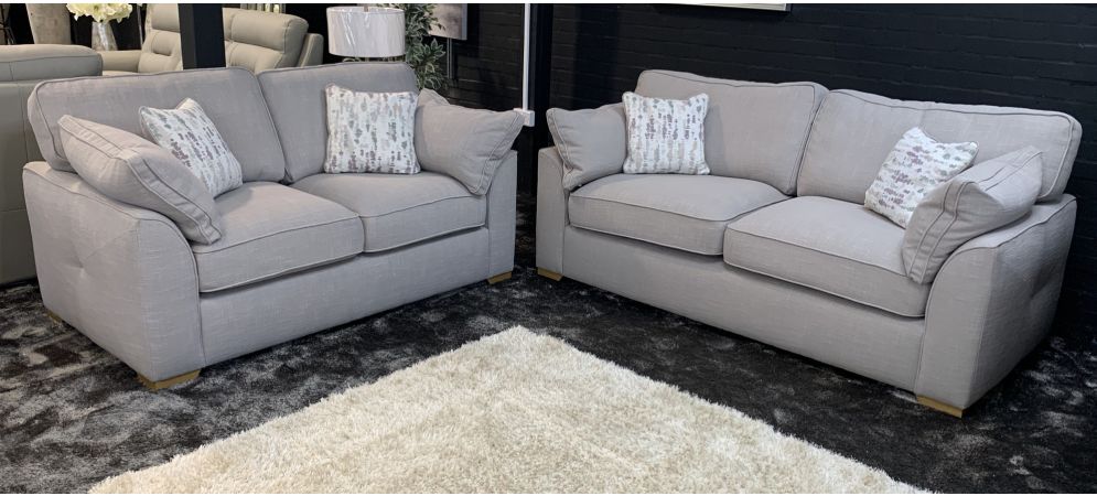 Light grey sofa with wooden legs sale