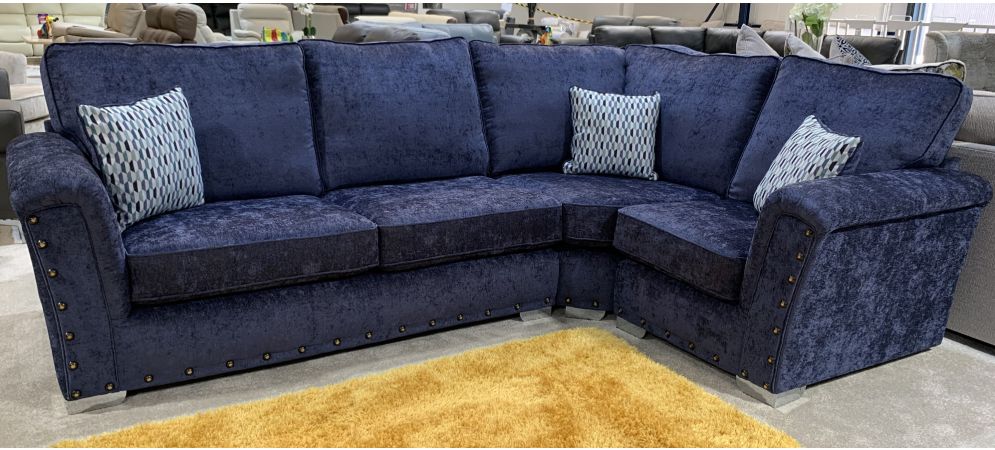 Corner sofa discount blue fabric
