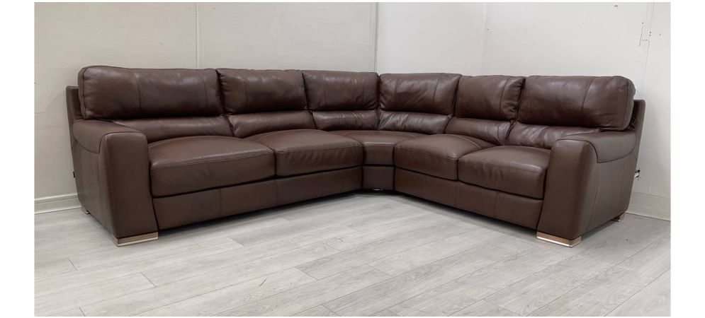 Lucca Brown 3C2 RHF Leather Corner Sofa Sisi Italia Semi Aniline With Wooden Legs High Street Furniture Store Cancellation 50200 Leather Sofa World