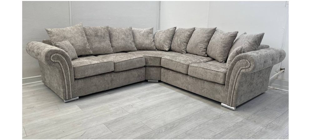 Beige on sale studded sofa