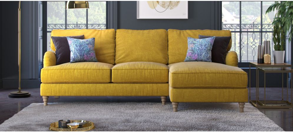 Bellatrix RHF Fabric Corner Sofa With Wooden Legs Other