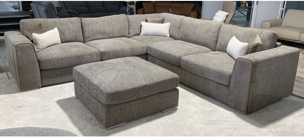 Brown fabric corner sofa discount