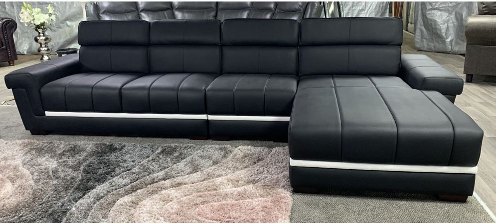 Black bonded outlet leather sofa