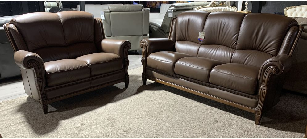 Leather sofa with wooden frame discount