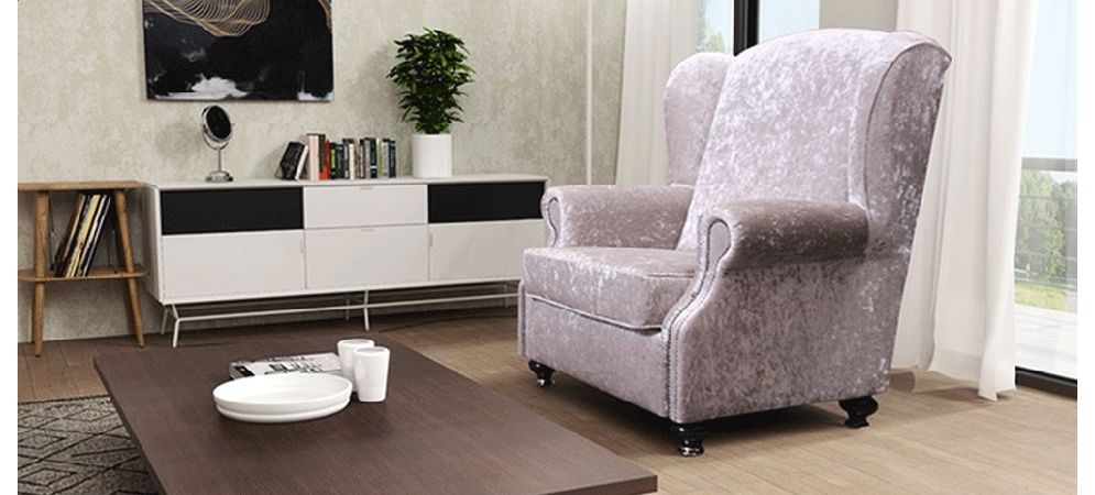 Crushed velvet on sale armchair